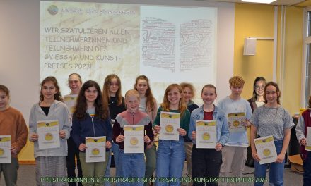 Erfolgreiche TeilnehmerInnen  im  GV- Essay- und Kunstwettbewerb ausgezeichnet